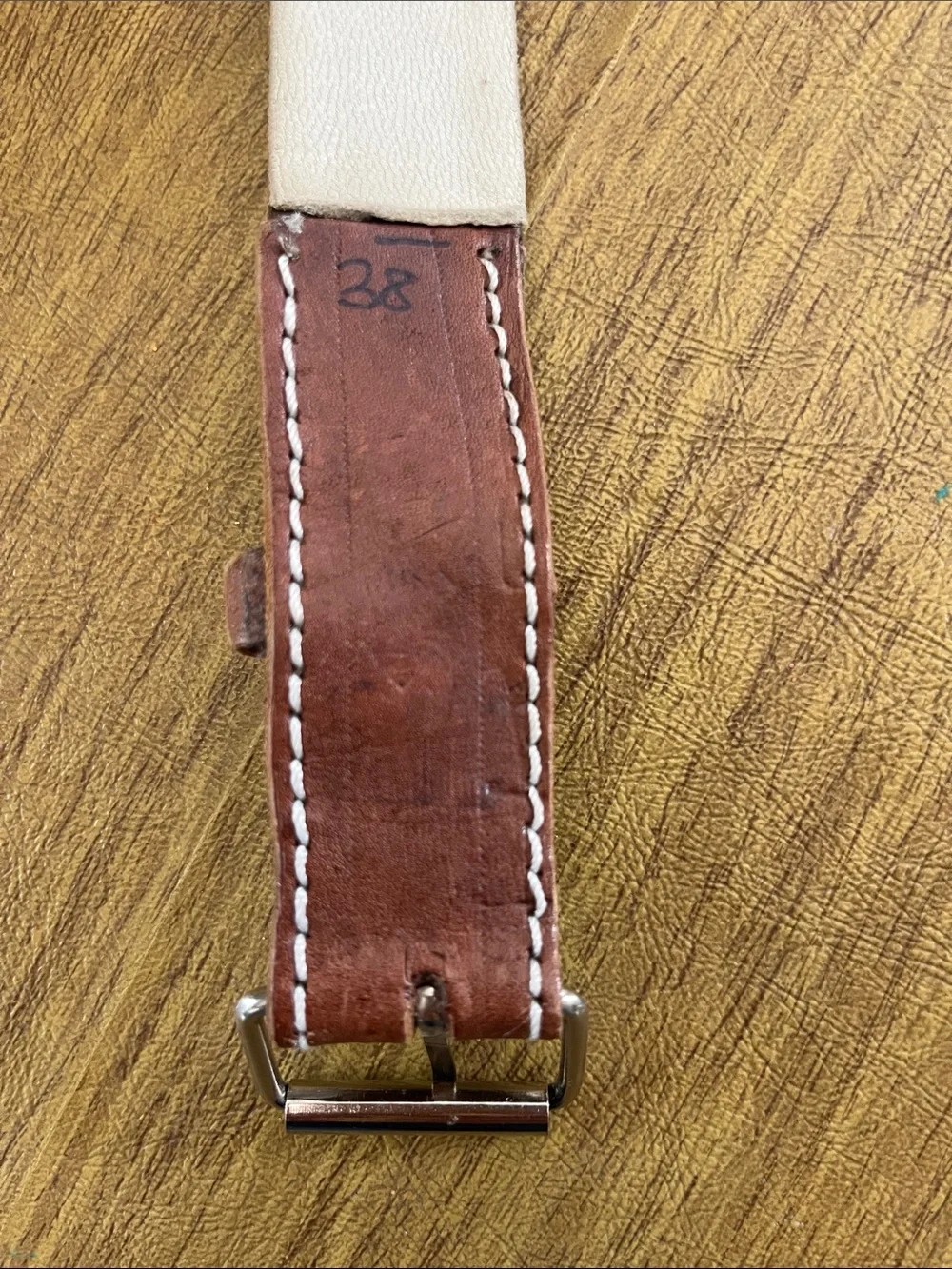 Artisan Crafted Brown Leather Belt with Stunning Solid Beaded Design